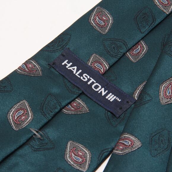 Vintage Halston III Green Paisley Print Tie 4" x 57" Poly/Silk Blend Made in USA - Picture 5 of 7